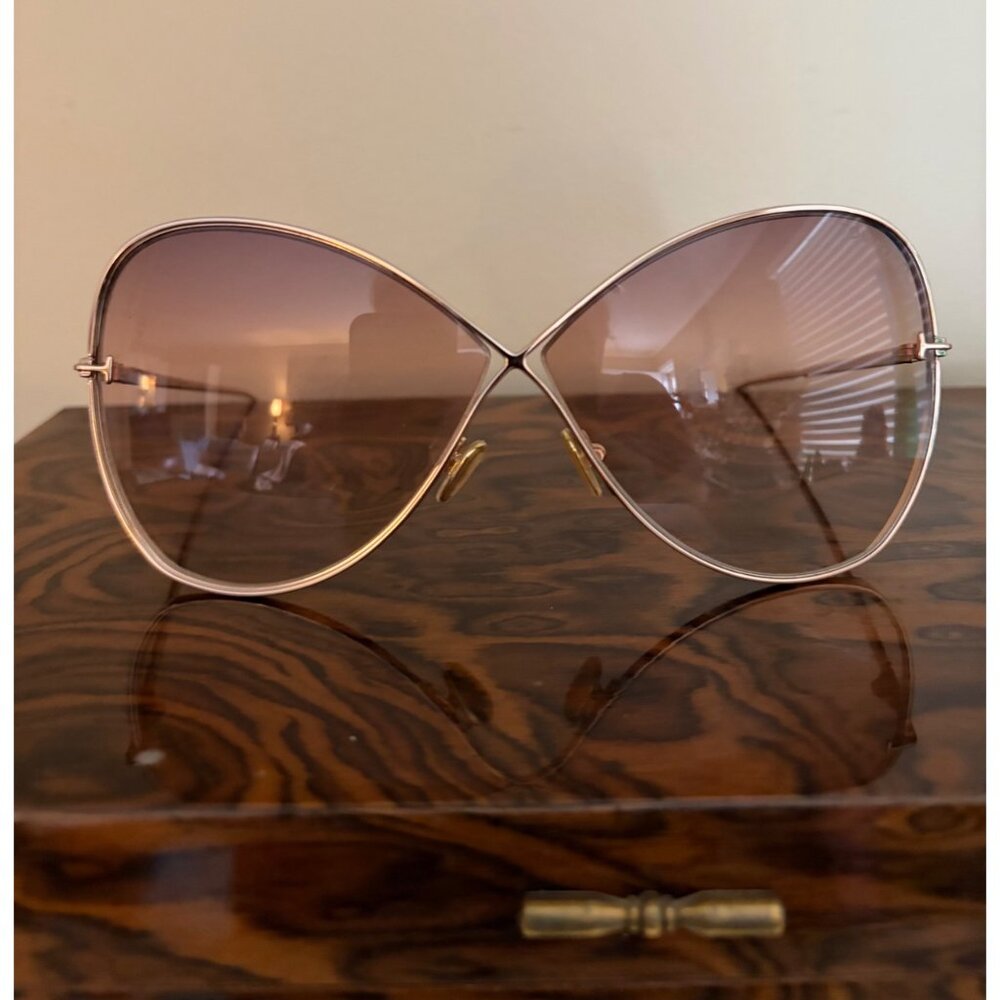 Tom Ford Butterfly Sunglasses Gold & Brown TF842 - Picture 2 of 15